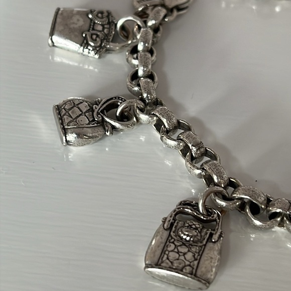 Brighton Silver Tone Purse Charm Bracelet - Picture 3 of 7